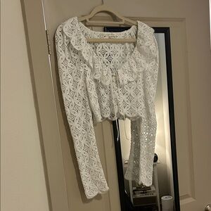 For Love and Lemons White Lace Top